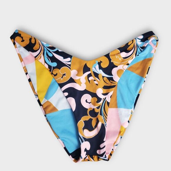 Maaji Bikini Bottom Reversible Floral Geo Print Large - Picture 2 of 6